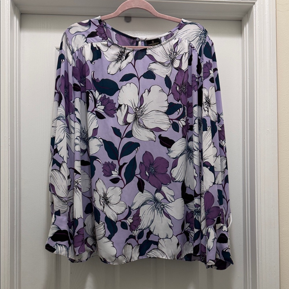 Worthington Lavender Floral Long-Sleeve Tunic